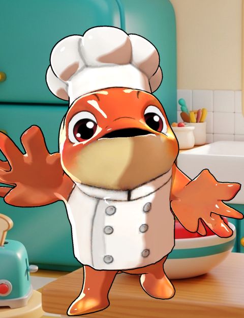 Videos animados de cocina con chef - Pez Animado Krikey AI