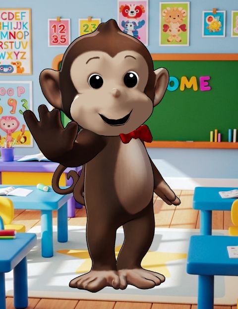 Imágenes gratuitas para presentaciones Mono animado Krikey AI