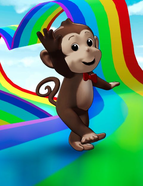 Mascotas de caricatura personajes de programas infantiles Mono animado Krikey AI