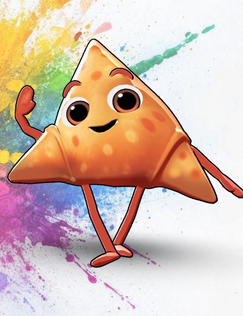 Samosa Animada Animación por IA Editor de Video Krikey Modelo 3D marketing para pequeñas empresas