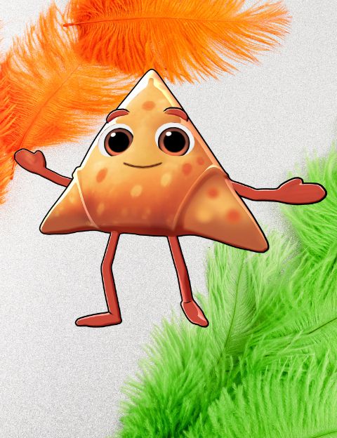 Samosa Animada animación 2D vs 3D rigging de personaje Editor de Video Krikey
